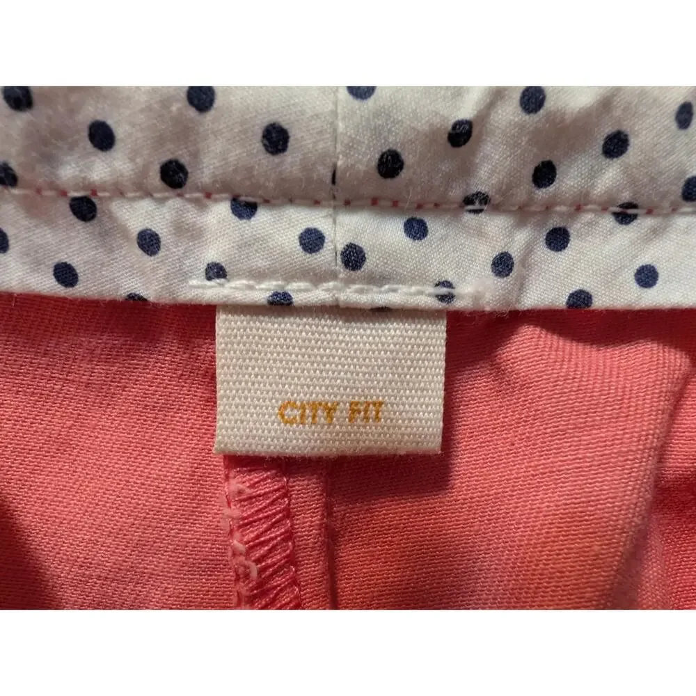 J.Crew Broken-in Chino Orange/Coral Mid Rise 100% Cotton Shorts Sz 14